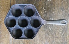 Panqueca dinamarquesa de ferro fundido Aebleskiver frigideira frigideira feita nos EUA comprar usado  Enviando para Brazil