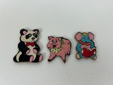 LOTE de ímãs de geladeira vintage livro de leitura de elefante urso panda madeira de porco rosa comprar usado  Enviando para Brazil