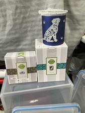 CALENTADOR DE CERA SCENTSY-"I LOVE DOGS", TONO AZUL/BASE DE CEMENTO Usado Probado/Funciona segunda mano  Embacar hacia Mexico