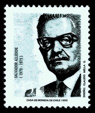 CHILE, PRESIDENTE SALVADOR ALLENDE, #1459, ANO 1990, SEM MARCA DE CHARNEIRA comprar usado  Enviando para Brazil