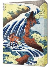 Obraz 40x60cm The Waterfall Where Yoshitsune Washed His Horse, Hokusai na sprzedaż  PL