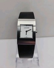 Relógio Lacoste unissex minimalista pulseira de borracha preta quartzo quadrado nova bateria, usado comprar usado  Enviando para Brazil