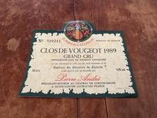Etiquette clos vougeot d'occasion Etiquette clos vougeot d'occasion  Nantes-
