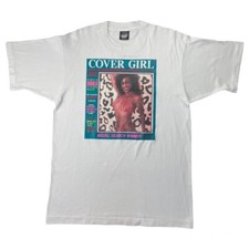 Camiseta gráfica de tela vencedora de pesquisa modelo revista menina capa década de 1980 comprar usado  Enviando para Brazil
