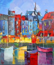 Honfleur oeuvre originale d'occasion Honfleur oeuvre originale d'occasion  Le Merlerault