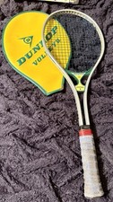 RAQUETE DE TÊNIS DE ALUMÍNIO VINTAGE DUNLOP VOLLEY II 4 5/8" L capa de vinil original comprar usado  Enviando para Brazil