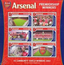 Folha de selos do ARSENAL Football Club (2002 Granada) FA Premier League Champions comprar usado  Enviando para Brazil