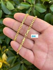 Colar rolo corrente cabo âncora prata esterlina 925 folheado a ouro 14k 2,6 mm comprar usado  Enviando para Brazil