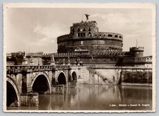 Usado, Cartão postal 1950 RPPC rio Tibre ponte sisto Roma Itália castelo S Ângelo mausoléu comprar usado  Enviando para Brazil