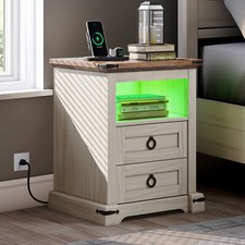 Farmhouse nightstand charging for sale  North Brunswick