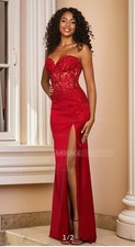 Usado, Vestido de formatura trompete namorada decote seda cetim vestido com divisão alta TAMANHO 00  comprar usado  Enviando para Brazil