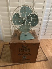 Ventilador de escritório vintage General Electric 12” tampo de mesa azul água/branco e caixa original comprar usado  Enviando para Brazil