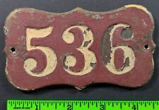 Placa frontal de metal antiga da década de 1880 536 número da casa endereço comprar usado  Enviando para Brazil