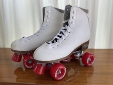 Crazy Skates Retro Disco Patins Branco com Rodas Vermelhas Feminino 10/Men’s 9 comprar usado  Enviando para Brazil