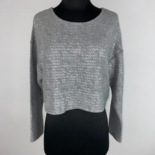 Moletom Hollister Júnior Tamanho P Cinza Prata Metálico Tamanho Grande Crop JL comprar usado  Enviando para Brazil
