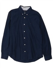 Camisa masculina TOMMY Hilfiger grande azul marinho algodão BD10 comprar usado  Enviando para Brazil