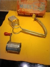 Ralador de metal vintage Mouli manivela com caixa ~ cabo de madeira vermelho ~ feito na França comprar usado  Enviando para Brazil