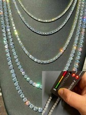 Colar folheado a ouro rosa amarelo prata 925 real corrente de tênis MOISSANITE 3-7mm comprar usado  Enviando para Brazil