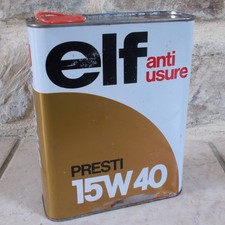Lata de óleo vintage ELF 15W40 lata esportiva antiga França vasilha ouro branco vintage comprar usado  Enviando para Brazil