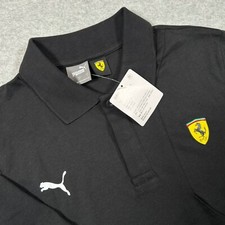 Camisa polo masculina Puma Ferrari S preta bordada Scuderia Ferrari Cloudspun NOVA, usado comprar usado  Enviando para Brazil