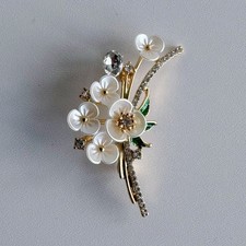 Elegante blumen brosche gebraucht kaufen  Hamburg