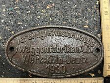 Waggonschild 1930 köln gebraucht kaufen  Lichtenau