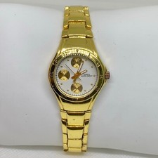 Relógio de pulso feminino tom dourado quartzo analógico 26mm ajustável até 8” corrida, usado comprar usado  Enviando para Brazil