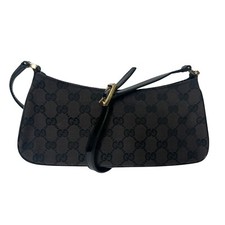 Bolsa de ombro Gucci preta GG lona acabamento patenteado mini bolsa com zíper comprar usado  Enviando para Brazil
