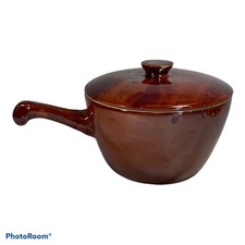 Panela de molho vintage 2 peças cerâmica prudência de nogueira antiga 1,5 qt panela de feijão com tampa esmalte comprar usado  Enviando para Brazil
