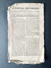 National Recorder Philadelphia Pa November 18, 1820 Political Economy  Science comprar usado  Enviando para Brazil