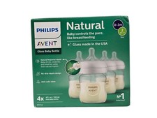 Mamadeiras de vidro natural Philips Avent + mamilos de resposta natural 4 oz 4 peças OB comprar usado  Enviando para Brazil