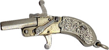 Pingente antigo de pingente de pistola de revólver mecânico vitoriano da Áustria gravado, usado comprar usado  Enviando para Brazil