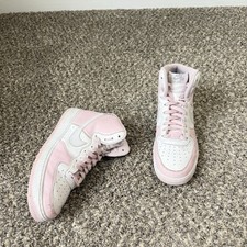 Tênis Nike Air Force 1 High Top Feminino 9.5 Branco Rosa com Cadarço LEIA comprar usado  Enviando para Brazil