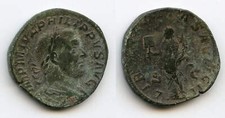Bronze sestércio de Filipe I (244-249 dC), Roma, Império Romano (RIC 180a) comprar usado  Enviando para Brazil