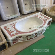 LAVANDINO LAVELLO VASCA IN MARMO INTARSIATO ROSSO marble sink Kitchen stone comprar usado  Enviando para Brazil