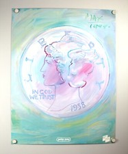 Pôster Peter Max 1988 Liberty In God We Trust 20x26 - A15-24-9 comprar usado  Enviando para Brazil