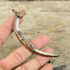 Pingente eletroformado áspero concha Abalone feito à mão cobre exclusivo 3,78" comprar usado  Enviando para Brazil