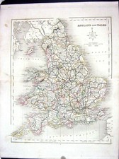 Usado, Mapa Old College C1875 Arqueiro Inglaterra País de Gales Ilha de Man Wight Inglês Cha Vitoriano comprar usado  Enviando para Brazil