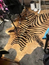Zebra cowhide rug for sale  LONDON