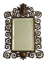 Espelho antigo francês de bronze fundido, espelho de vaidade estilo rococó Louis XV  comprar usado  Enviando para Brazil