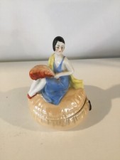 Vintage powder jar d'occasion  Expédié en Belgium