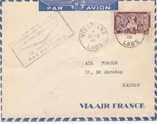 Lettre Air France First Line Vientiane Saigon Laos Indochina Cover Airmail comprar usado  Enviando para Brazil