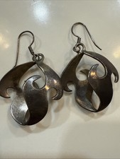 BRINCOS TRIDIMENSIONAIS VINTAGE PRATA ESTERLINA LÂMINA DE FOGO MÉXICO comprar usado  Enviando para Brazil