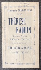 Programme thérèse raquin d'occasion  Paris XVIII