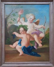 Quadro olio putti usato  Savona