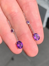 gold amethyst earrings for sale  BRIGHTON