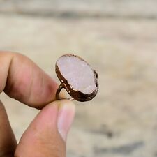 Usado, Anel ajustável eletroformado de cobre bruto quartzo rosa tamanho ajustável comprar usado  Enviando para Brazil