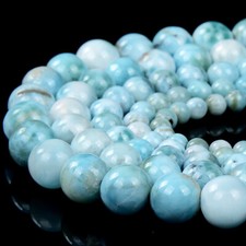 Contas soltas naturais dominicanas Larimar redondas 5MM 6MM 7MM 8MM 9MM 10MM (D444) comprar usado  Enviando para Brazil