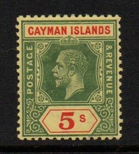 CAYMAN ISLAND GV SG51, 5s verde e vermelho/amarelo, ESTADO PERFEITO. Gato £85 comprar usado  Enviando para Brazil