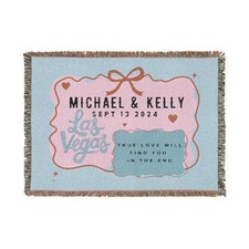 Cobertor de casamento personalizado Las Vegas nome personalizado data letras retrô tecido lance comprar usado  Enviando para Brazil